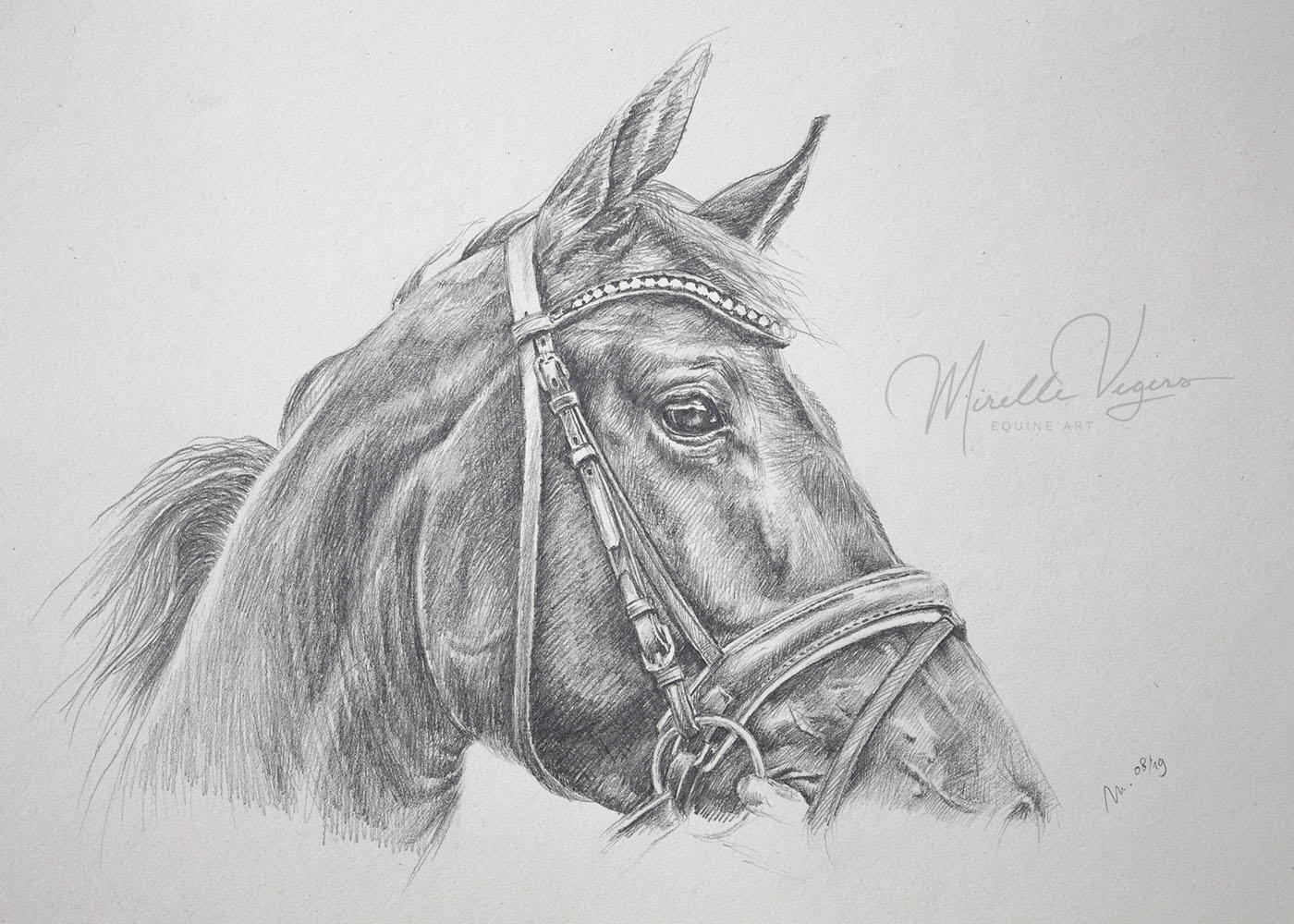 The Look — charcoal drawing by Mirelle Vegers