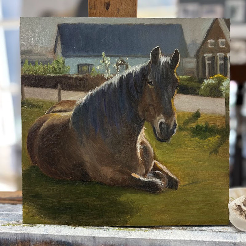 Kleintje Kunst — horse portrait, oil on panel