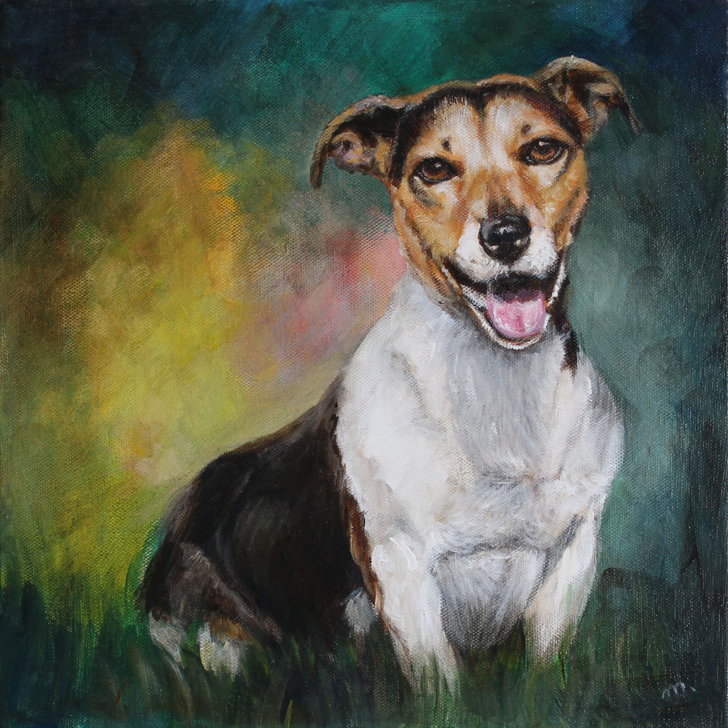 Kleintje Kunst — dog portrait, oil on panel